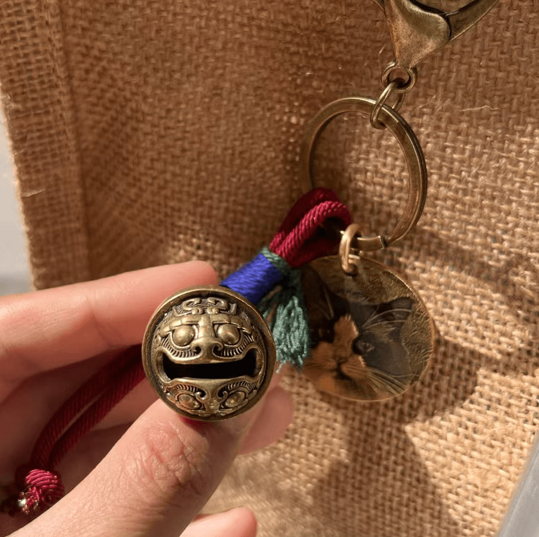 💎 Custom Bronze Pendant with Tibetan Style Lion Bell 🕉️ - mogumark