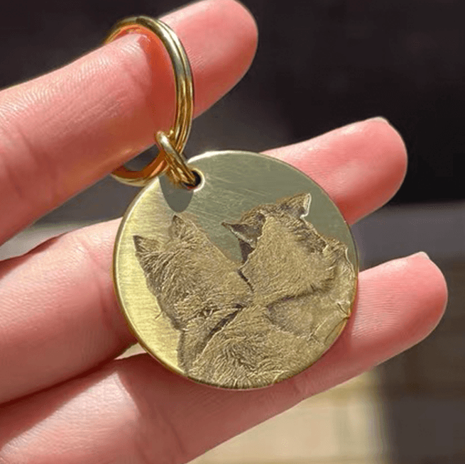 Custom Bronze Engraved Pendant （Circle） - mogumark