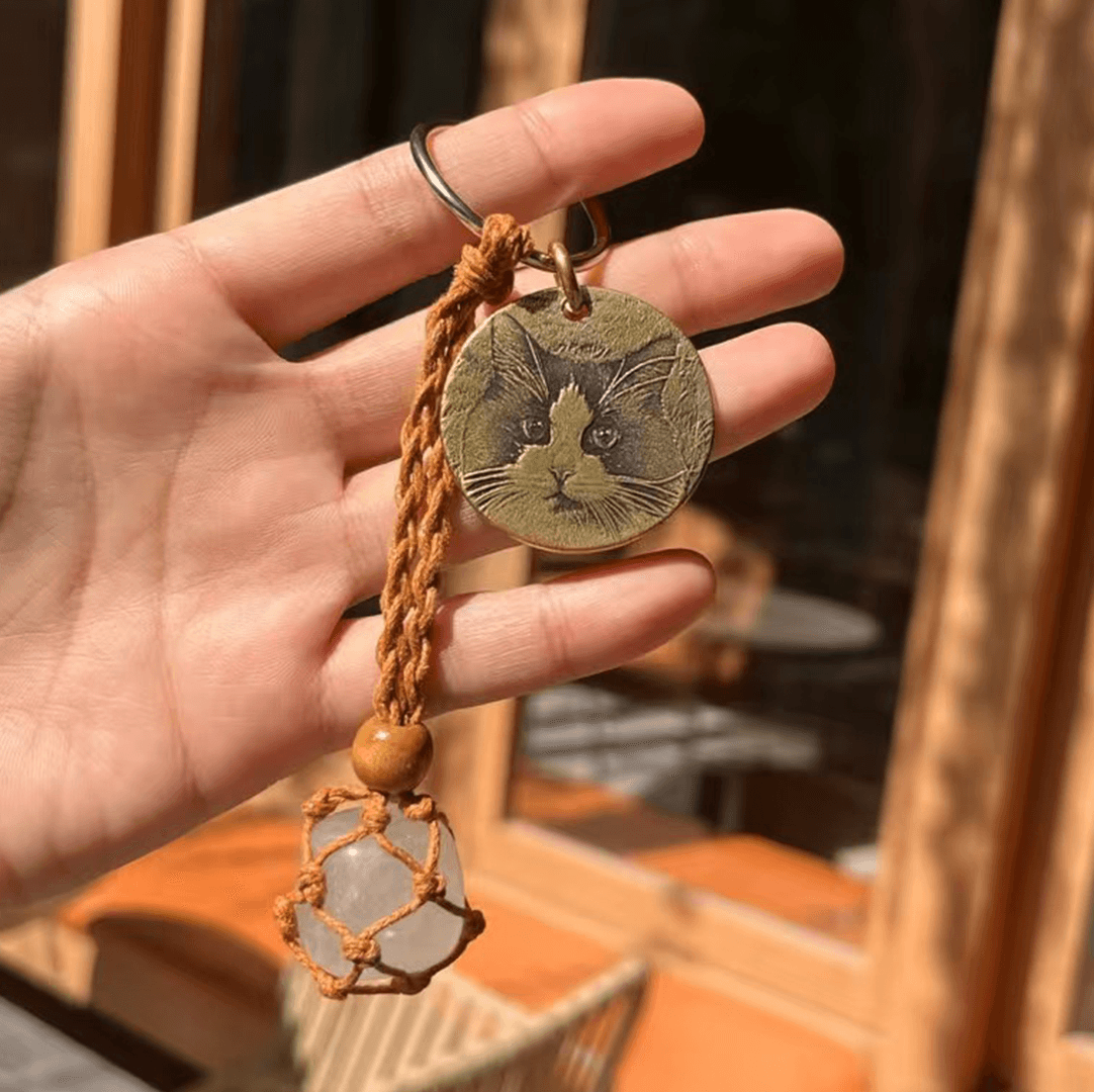 💎 Custom Bronze Engraved Pendant with Healing Stones🔮 - mogumark