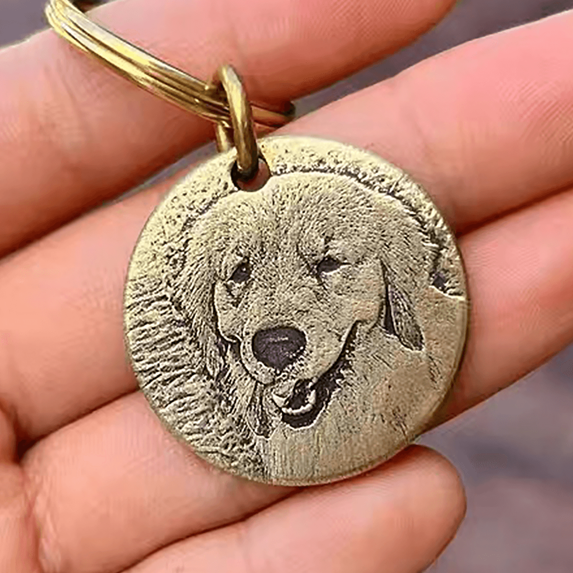 Custom Bronze Engraved Pendant （Circle） - mogumark