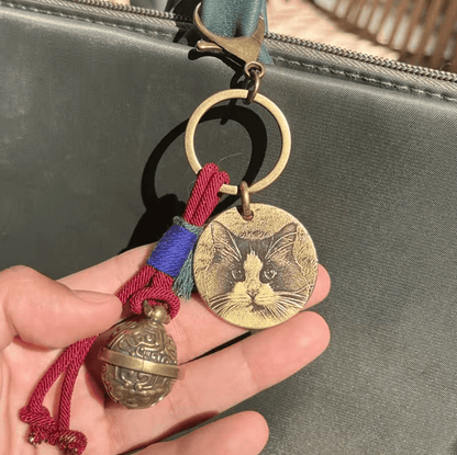 💎 Custom Bronze Pendant with Tibetan Style Lion Bell 🕉️ - mogumark